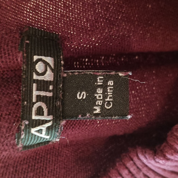 Apt. 9 Purple Knit Sheath Mini Dress Mock Neck, Sz S - Picture 2 of 6